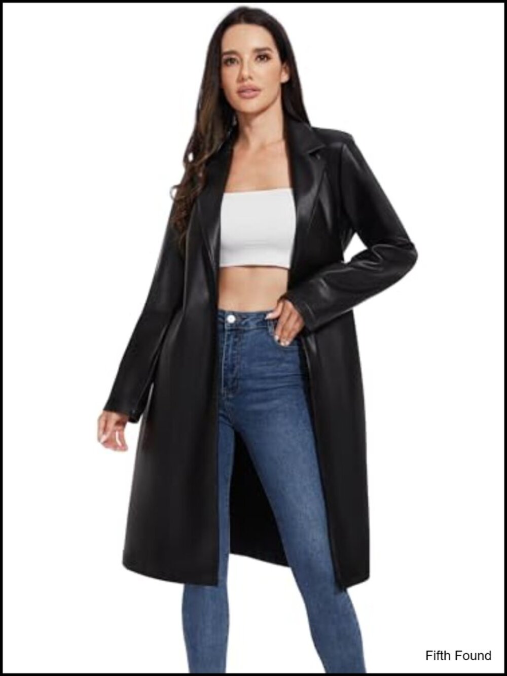 Faux Leather Moto Biker Jacket Lightweight Vegan Pleather Trench Coat Plus Size